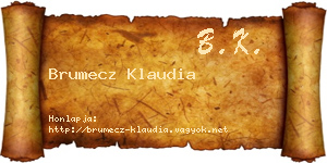 Brumecz Klaudia névjegykártya